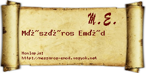 Mészáros Emőd névjegykártya